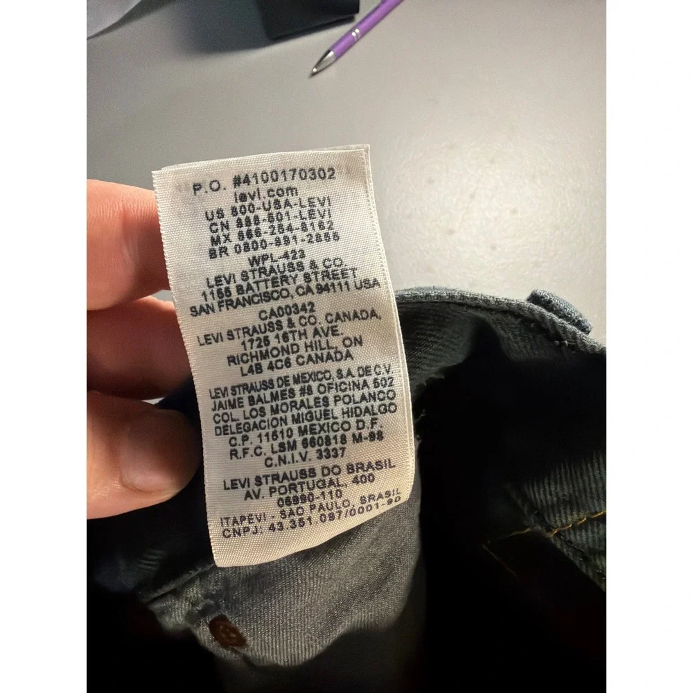 Levi's 501 Jeans Mens 29x30 Gray‎ Straight Leg 100% Cotton Button Fly Denim